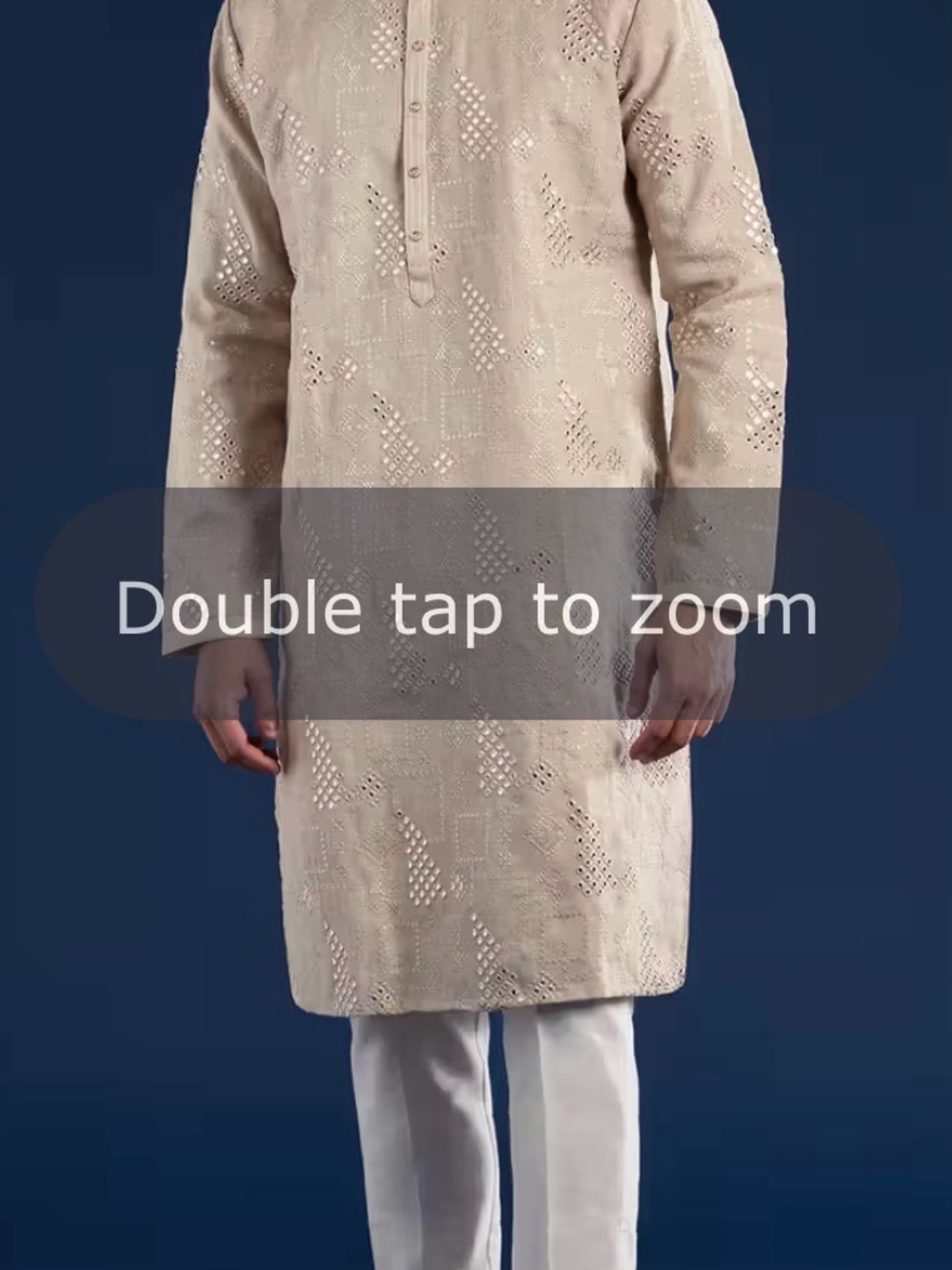 KALKI Fashion Men's Beige Embroidered Kurta - Classic Traditional Style